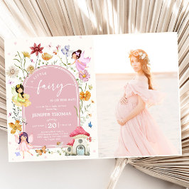 Boho Wildblommor Fairy Baby Shower Party Photo Inbjudningar