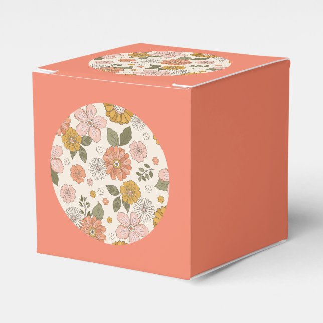 Boho Wildblommor Favor Box Presentaskar (Framsidan Sidan)