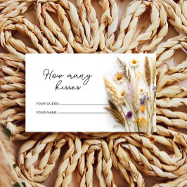 Boho Wildblommor Hur många Kisses Möhippa-spel Tilläggskort