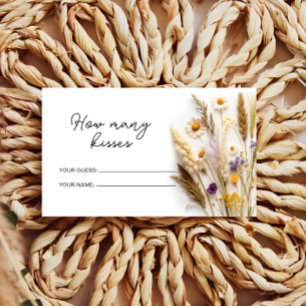 Boho Wildblommor Hur många Kisses Möhippa-spel Tilläggskort