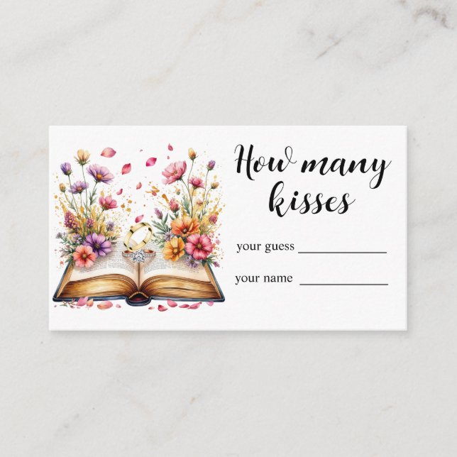 Boho Wildblommor Hur många Kisses Möhippa-spelkort Tilläggskort (Framsida)