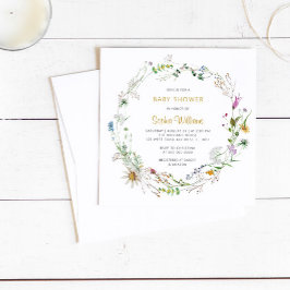 Boho Wildblommor, inbjudan till babykläder