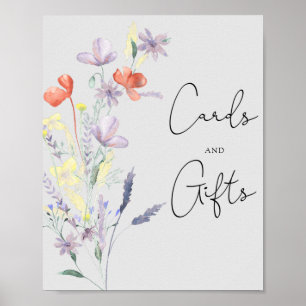 Boho Wildblommor - Kort och gåvor - babydusch Poster