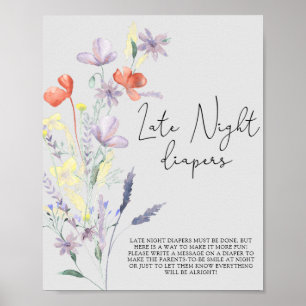 Boho Wildblommor \ Late night Diaper match Poster