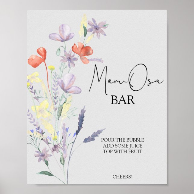 Boho Wildblommor \ Mamma-osa pub Poster (Framsidan)