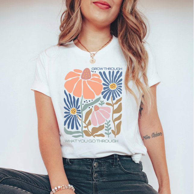 Boho Wildblommor med inspirationsoffert T Shirt (Skapare uppladdad)