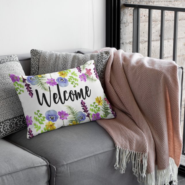 Boho wildblommor prydnadskudde (Skapare uppladdad)