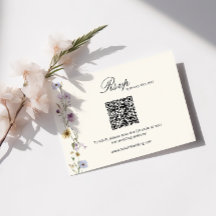 Boho Wildblommor QR Code Bröllop
