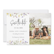 Boho Wildblommor QR Code Elegant Photo Bröllop