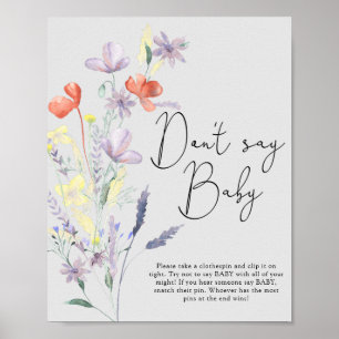 Boho Wildblommor - säg inte baby Poster