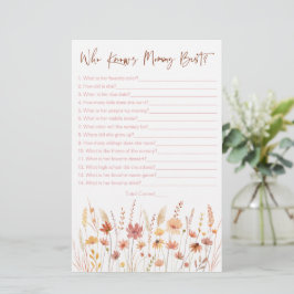 Boho Wildblommor som känner Mammans bästa spel