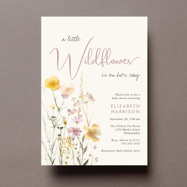 Boho Wildblommor Watercolor Baby Shower Inbjudningar (Skapare uppladdad)
