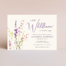 Boho Wildblommor Watercolor Baby Shower Inbjudningar