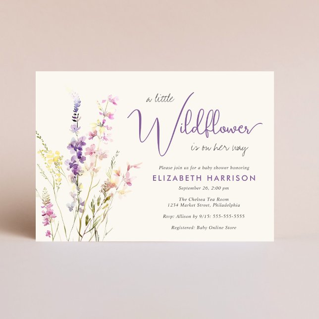 Boho Wildblommor Watercolor Baby Shower Inbjudningar (Skapare uppladdad)