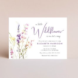 Boho Wildblommor Watercolor Baby Shower Inbjudningar