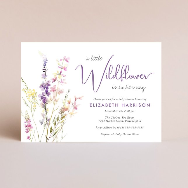 Boho Wildblommor Watercolor Baby Shower Inbjudningar (Skapare uppladdad)