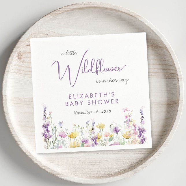 Boho Wildblommor Watercolor Baby Shower Pappersservett (Skapare uppladdad)