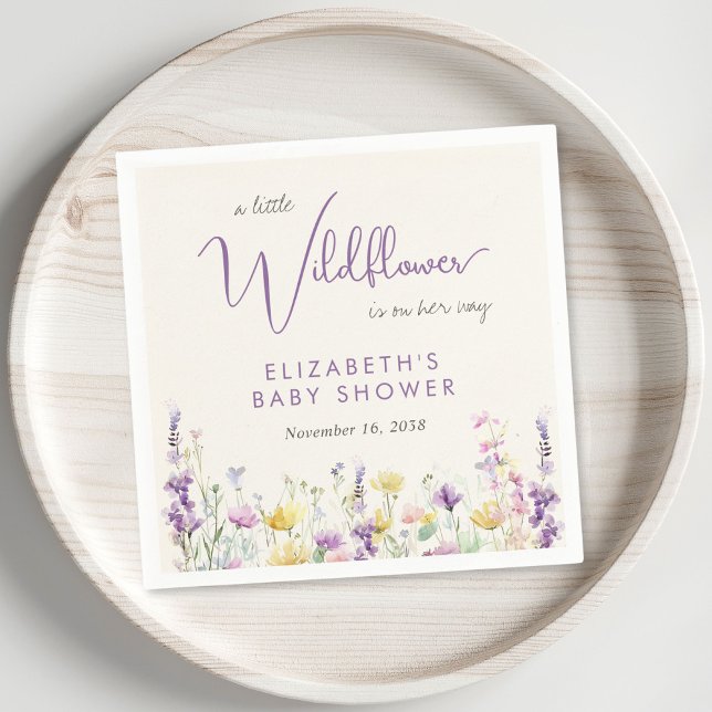 Boho Wildblommor Watercolor Baby Shower Pappersservett (Skapare uppladdad)