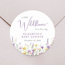 Boho Wildblommor Watercolor Baby Shower