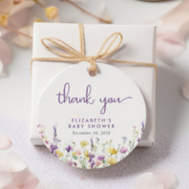 Boho Wildblommor Watercolor Baby Shower Tack Gåvor Etiketter