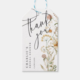 Boho Wildblommor Watercolor Minimal Möhippa Presentetikett