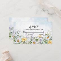 Boho Wildblommor Watercolor Personalize Bröllop