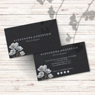 Boho Wildblommor Watercolor Visitkort