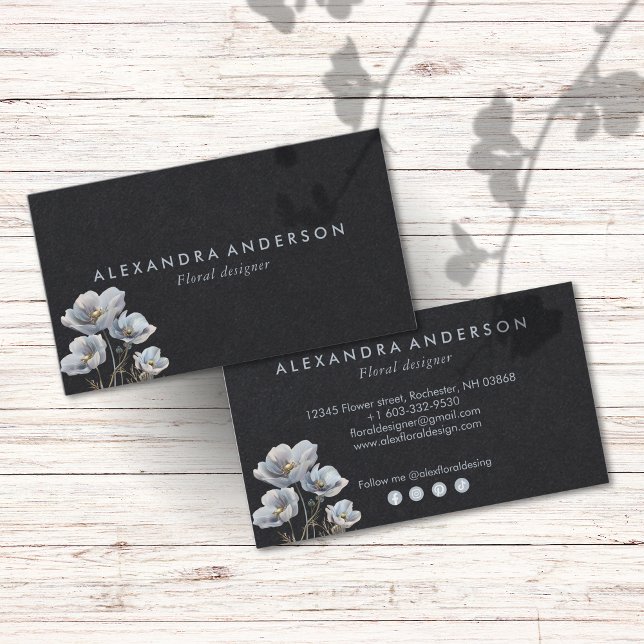 Boho Wildblommor Watercolor Visitkort (Boho Wildflowers Watercolor Business Card)