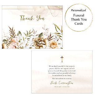Boho Wildblommortodox Christian Funeral Tack Kort