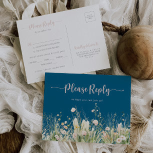 Boho WildblomNavy Menu Choice OSA Vykort