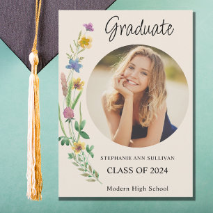Boho WildblomPhoto Girl High School Studenten Meddelande