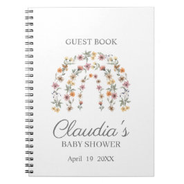 Boho WildblomRegbow Baby Shower Guest Notebook Anteckningsbok