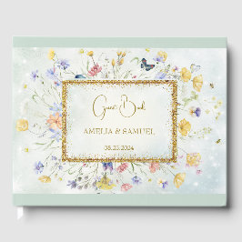 Boho Wildblomrustic Green Wedding Gästböcker