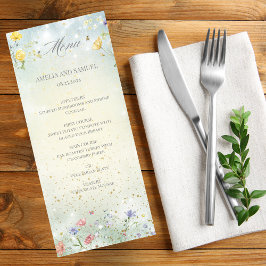 Boho Wildblomrustic Green Wedding Meny