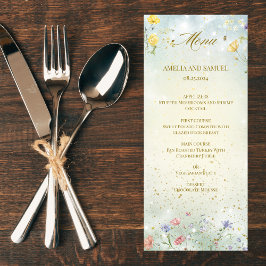 Boho Wildblomrustic Green Wedding Meny
