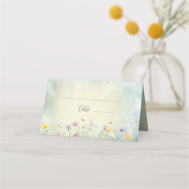 Boho Wildblomrustic Green Wedding Placeringskort