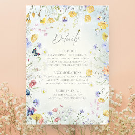 Boho Wildblomrustic Green Wedding Tilläggskort