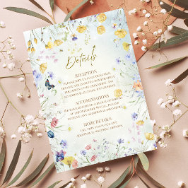 Boho Wildblomrustic Green Wedding Tilläggskort