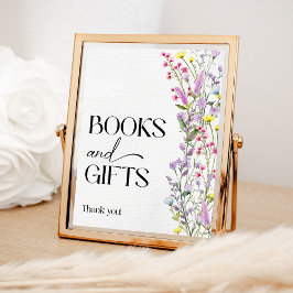 Boho Wildbloms Blommigt Baby Shower Bokar och Gift Poster