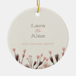 Boho Wildbloms Bröllop-årsdagen Ornament