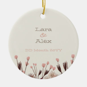 Boho Wildbloms Bröllop-årsdagen Ornament