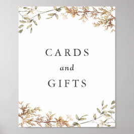 Boho Wildbloms Bröllopskort och presentkort Poster