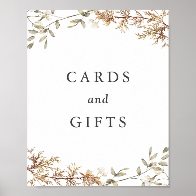 Boho Wildbloms Bröllopskort och presentkort Poster (Framsidan)