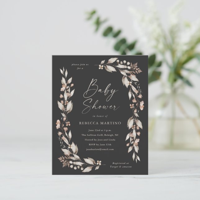 Boho Wildbloms Elegant Budget Baby Shower (Stående Fram)