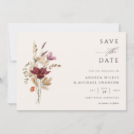Boho Wildbloms Elegant Fall Wedding Spara Datumet