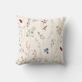 Boho Wildbloms Elegant Light Cream Kudde