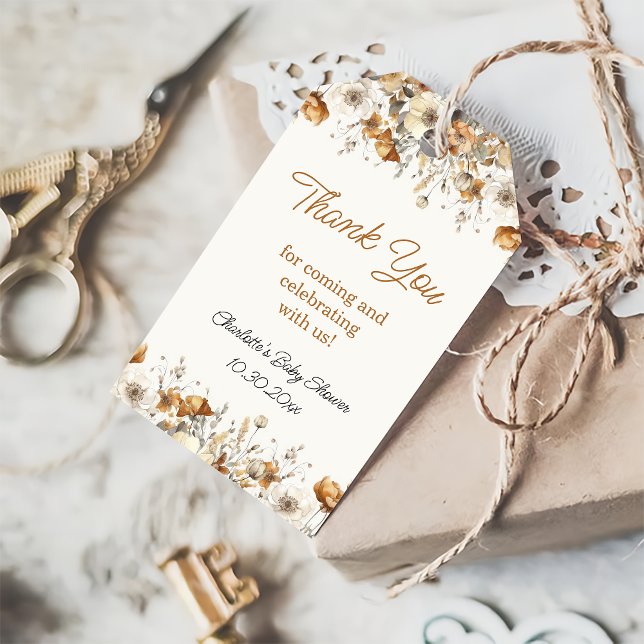 Boho Wildbloms Fall Tack Favor Gift-Märkre Presentetikett (Skapare uppladdad)