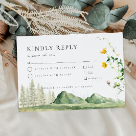 Boho Wildbloms Forest Mountain-Bröllop OSA Card Kort