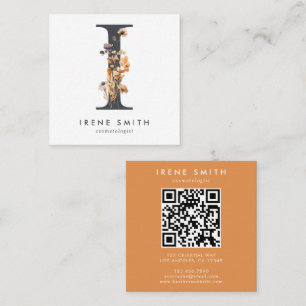 Boho Wildbloms första I QR-kod Fyrkantigt Visitkort