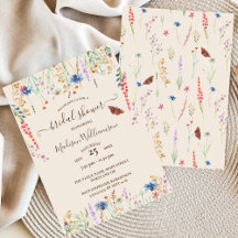 Boho Wildbloms inbjudan till Meadow & Butterfly